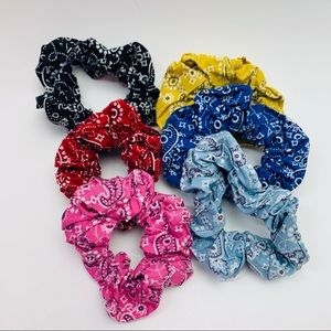 Scrunching combo set 6 pieces blue, black, yellow